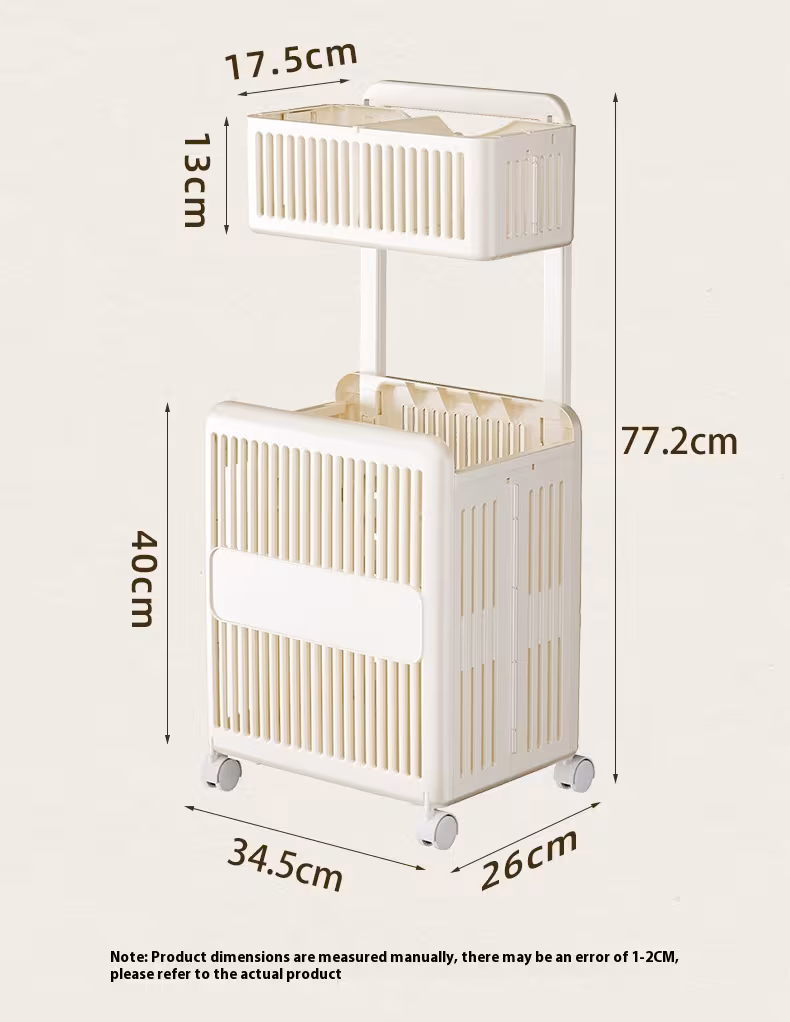 Household Toilet Laundry Baskets Double-layer Large Capacity Foldable Laundry Basket