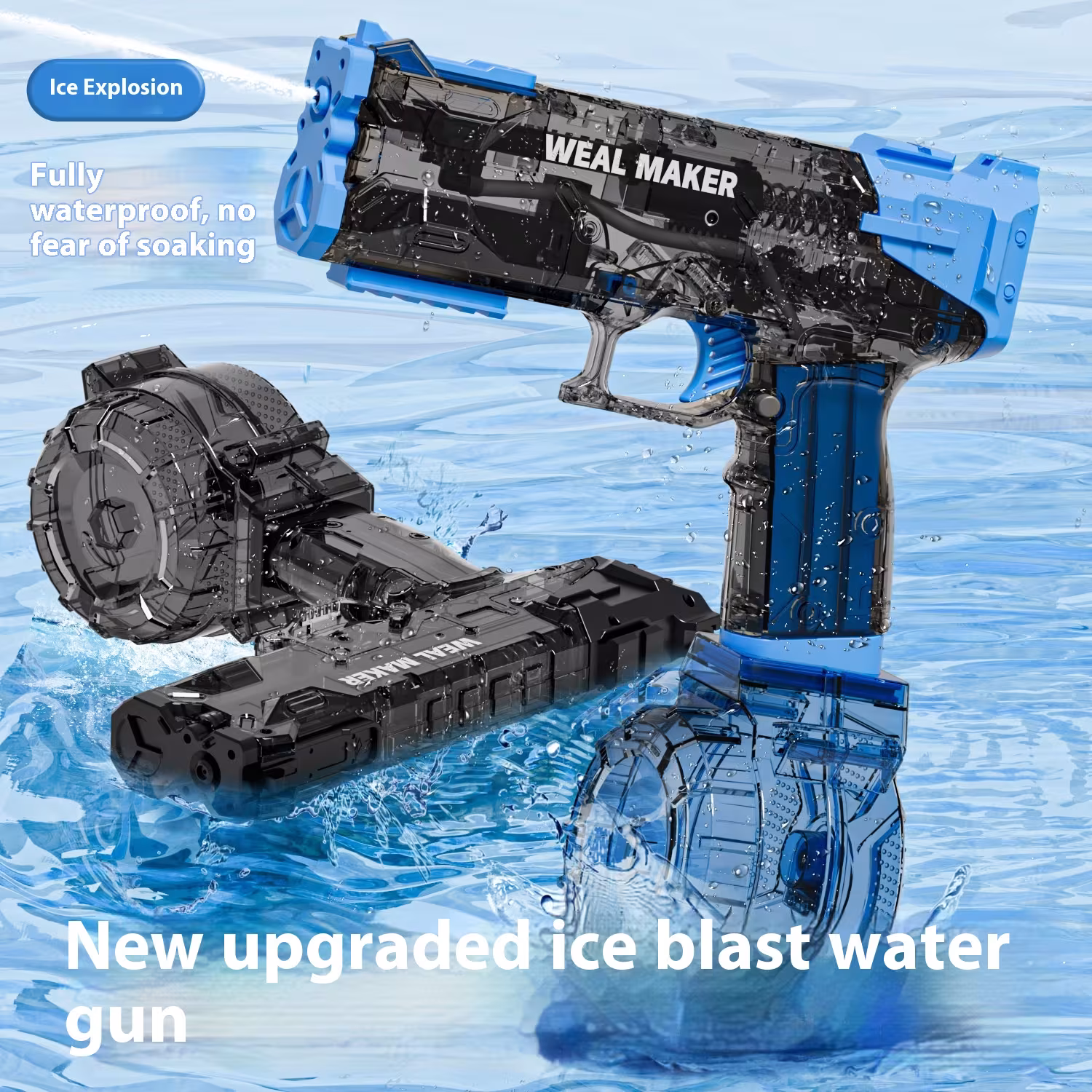 MK3 Fire And Dancing Water Gun Toy Large Capacity Cool Flashing Light