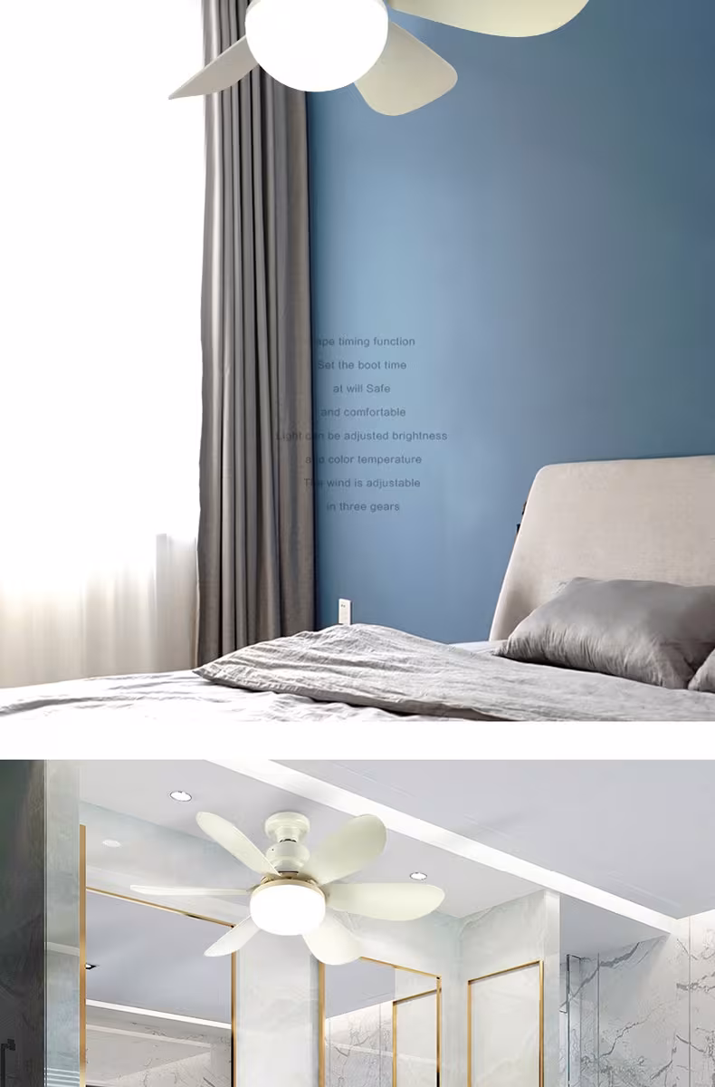 E27 Base LED Ceiling Fan Light With Remote Control 3 Color Lights Dimmable Lamp For Living Room Home Decor