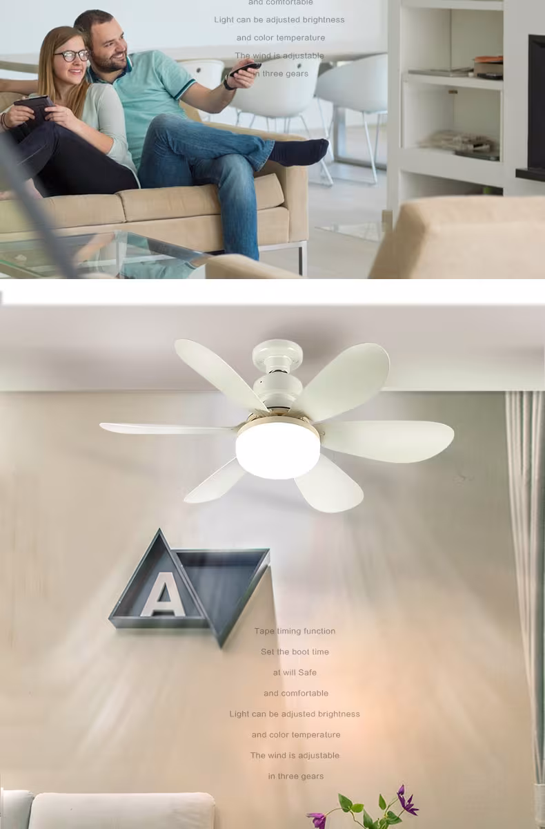 E27 Base LED Ceiling Fan Light With Remote Control 3 Color Lights Dimmable Lamp For Living Room Home Decor