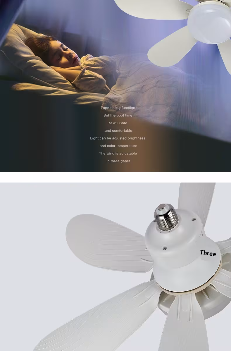 E27 Base LED Ceiling Fan Light With Remote Control 3 Color Lights Dimmable Lamp For Living Room Home Decor