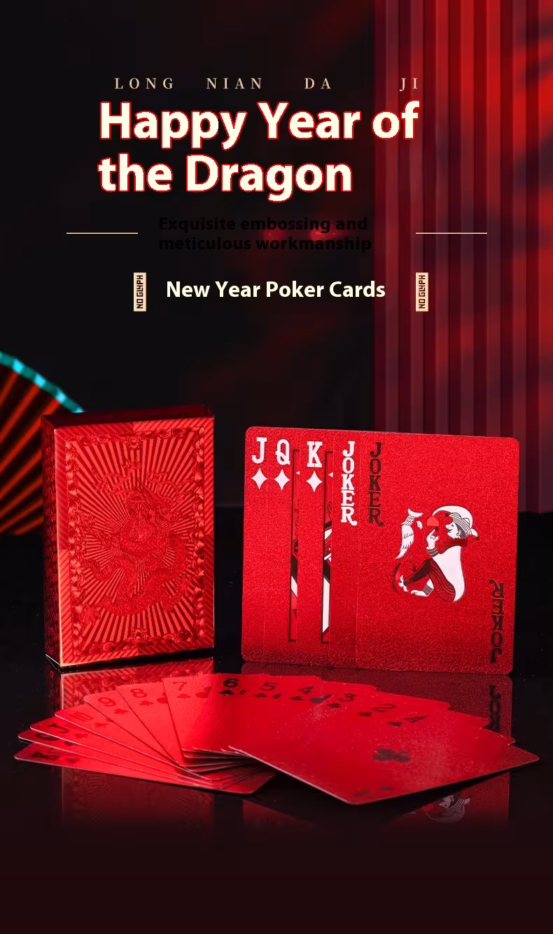 Playing Cards Plastic Waterproof Red Local Tyrant Fighting Landlord For Spring Festival