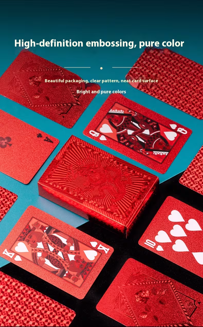 Playing Cards Plastic Waterproof Red Local Tyrant Fighting Landlord For Spring Festival