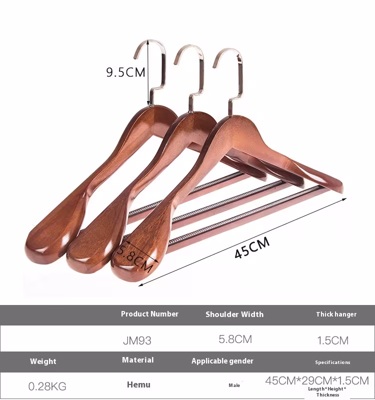 Seamless Home Clothing Store Hanger Clothes Solid Wood Hanger