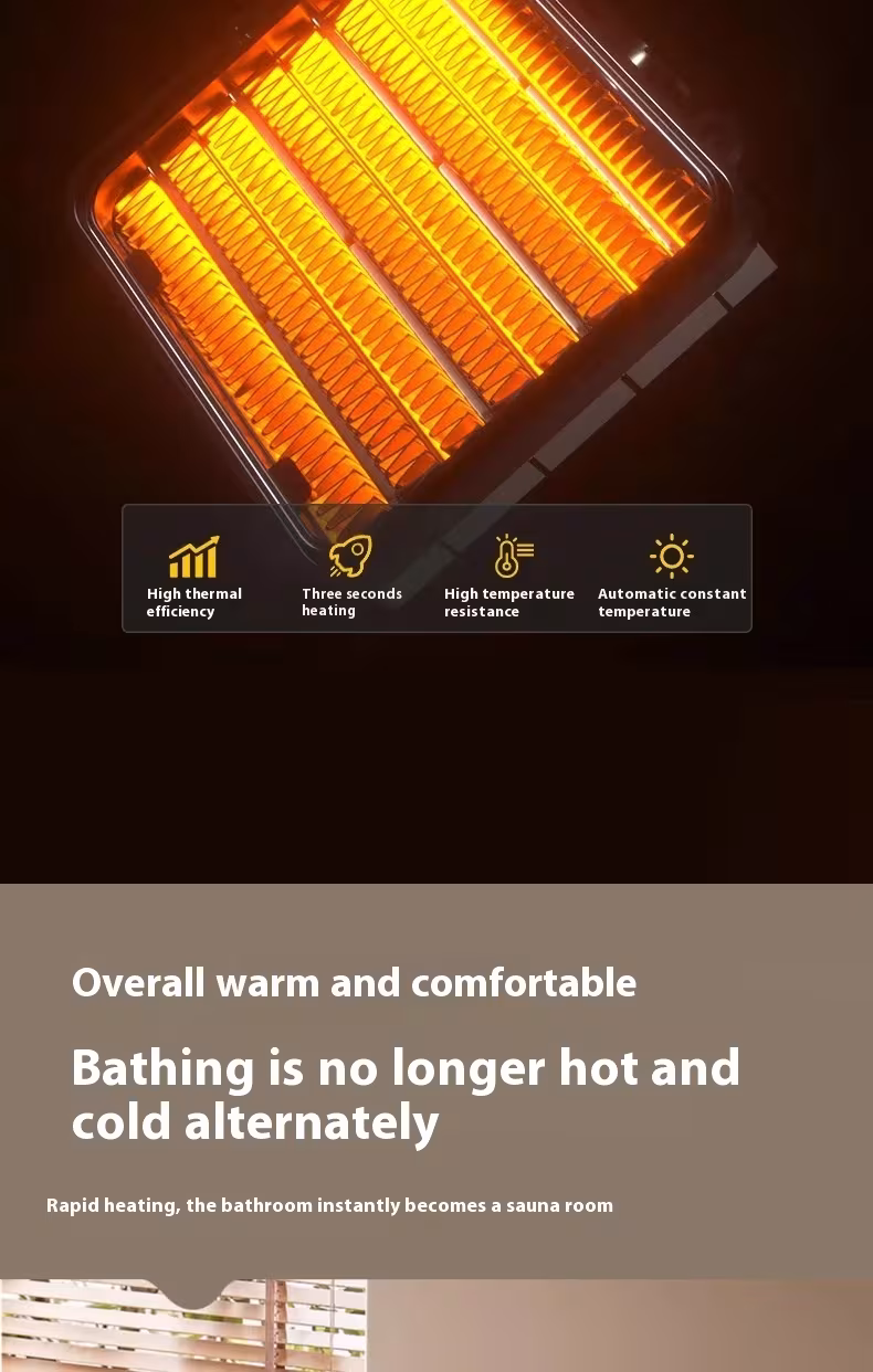 Wall Mounted Portable Small Electric Heater With Remote Control, Adjustable Silent Thermostat Suitable For Winter Home Offices Bathroom