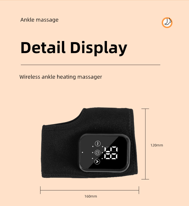Electric Heating Ankle Massage Belt Protection Warm Hot Compress Ankle Heel Ankle Joint Massage Cordless Design Electric Hot Compress Massage