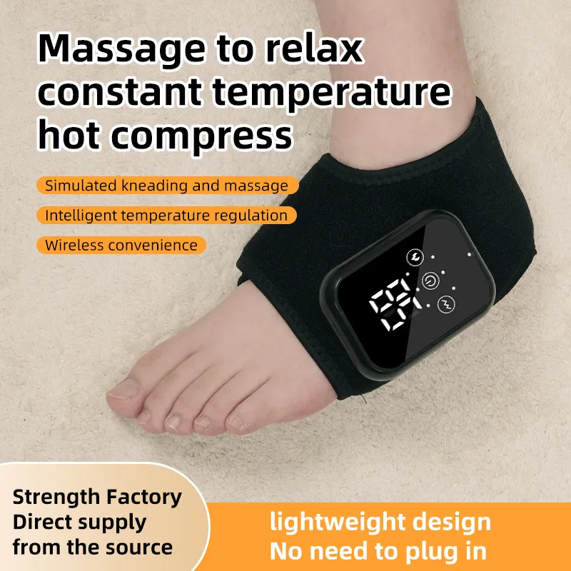 Electric Heating Ankle Massage Belt Protection Warm Hot Compress Ankle Heel Ankle Joint Massage Cordless Design Electric Hot Compress Massage