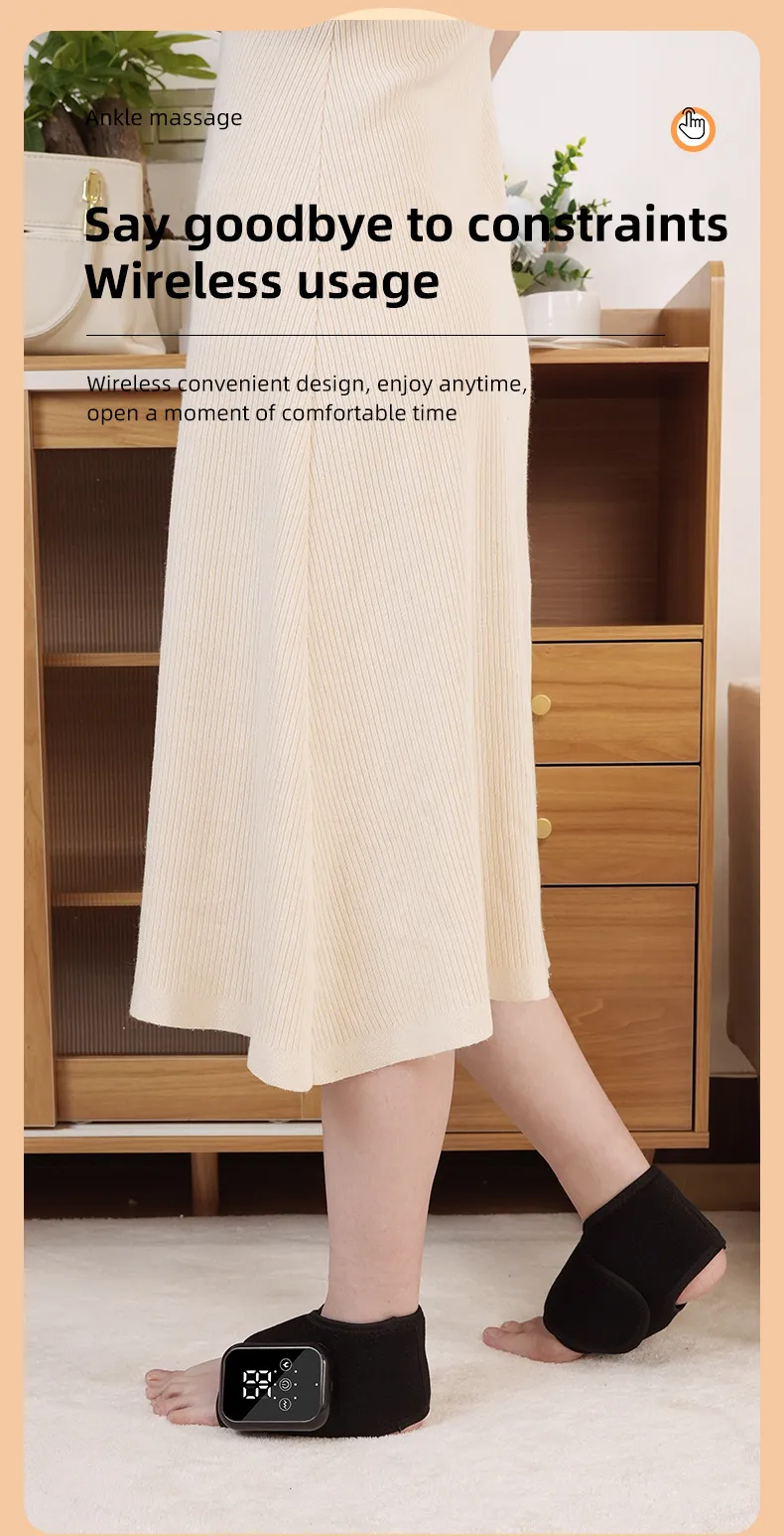 Electric Heating Ankle Massage Belt Protection Warm Hot Compress Ankle Heel Ankle Joint Massage Cordless Design Electric Hot Compress Massage
