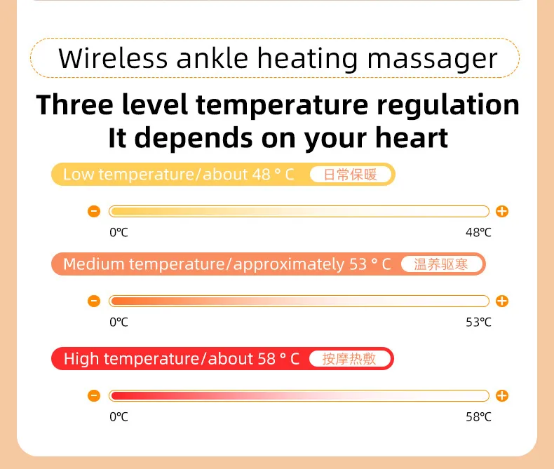 Electric Heating Ankle Massage Belt Protection Warm Hot Compress Ankle Heel Ankle Joint Massage Cordless Design Electric Hot Compress Massage