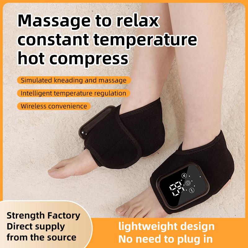 Electric Heating Ankle Massage Belt Protection Warm Hot Compress Ankle Heel Ankle Joint Massage Cordless Design Electric Hot Compress Massage