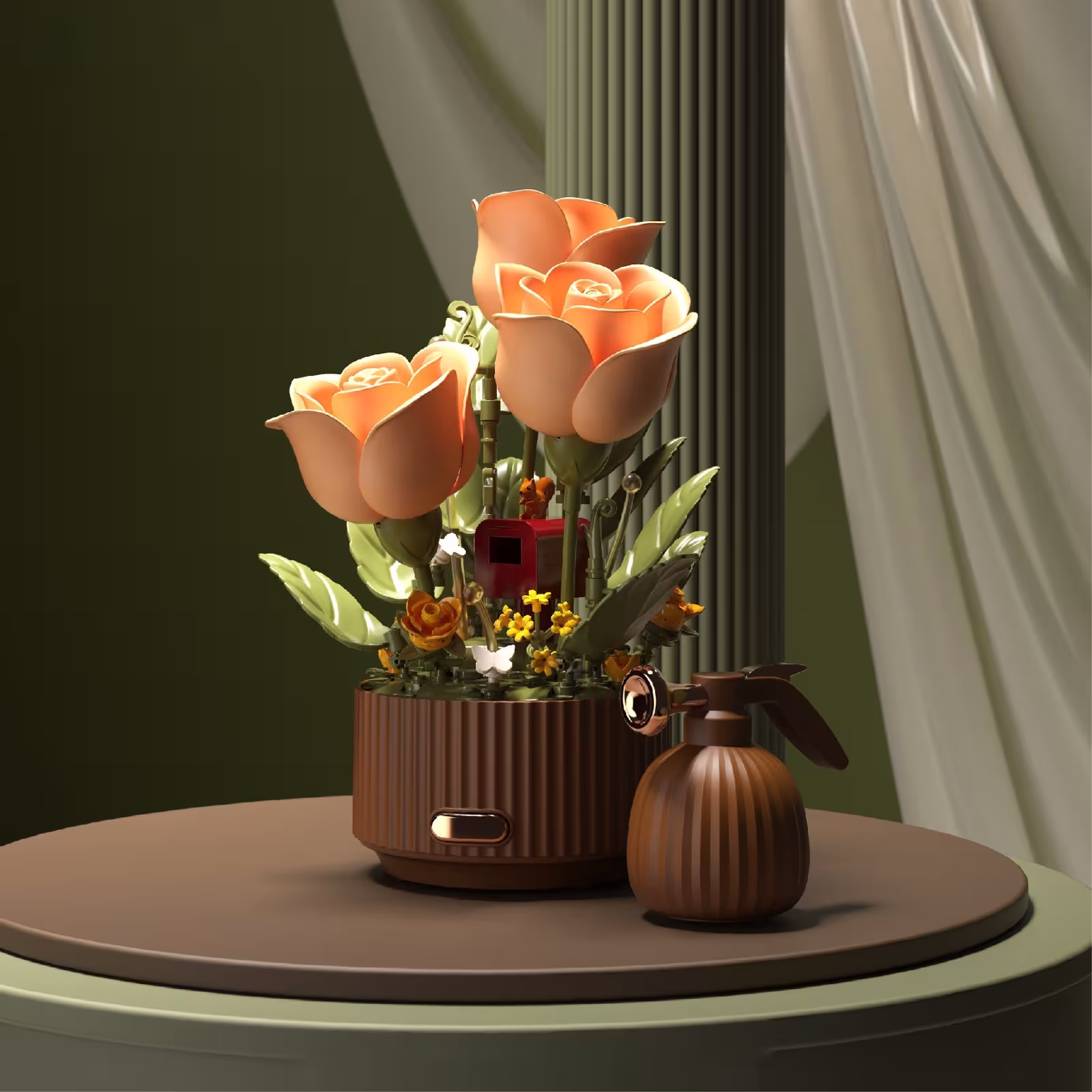 Preserved Flower Building Blocks Motion Flowers Model Birthday Valentine's Day Gift