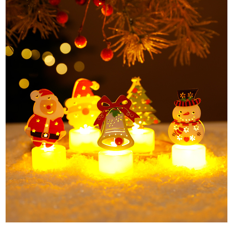 LED Electronic Candle Lights Christmas Trees Santa Claus Snowmen Creative Candles Small Night Lights Home Decorative Ornaments