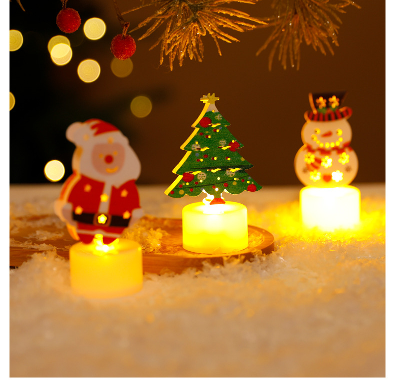 LED Electronic Candle Lights Christmas Trees Santa Claus Snowmen Creative Candles Small Night Lights Home Decorative Ornaments