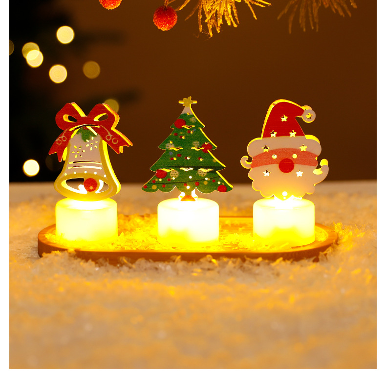 LED Electronic Candle Lights Christmas Trees Santa Claus Snowmen Creative Candles Small Night Lights Home Decorative Ornaments