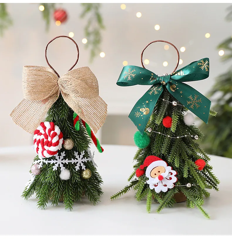 Mini Christmas Tree Ornaments Diy Christmas Decorations Home Bedroom Party Decorations Desktop Children New Year Christmas Gift