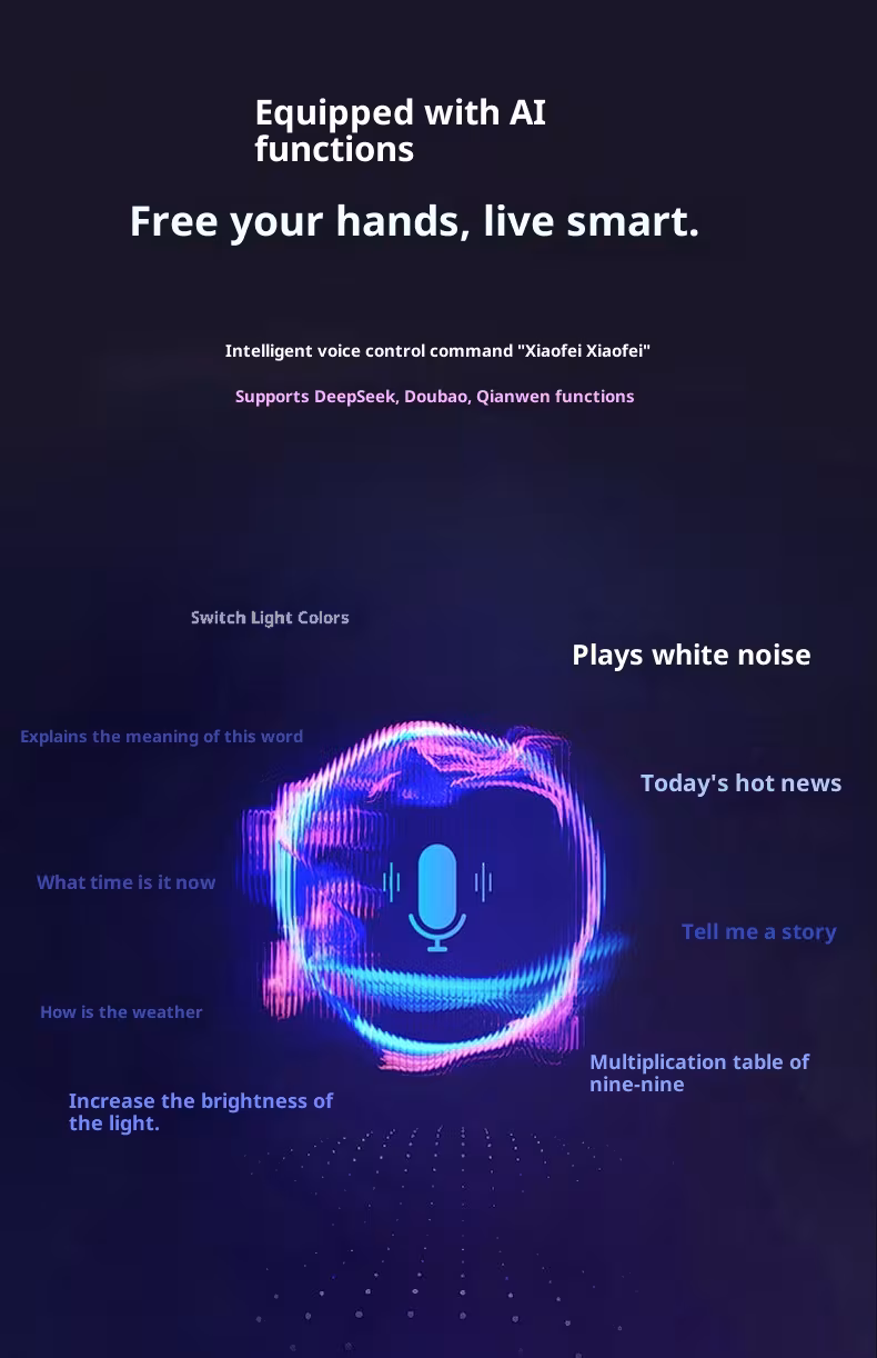 New Water Ripple Smart A Large Model Conversation Bluetooth Stereo Light Romantic Bedroom Bedside Ambience Light