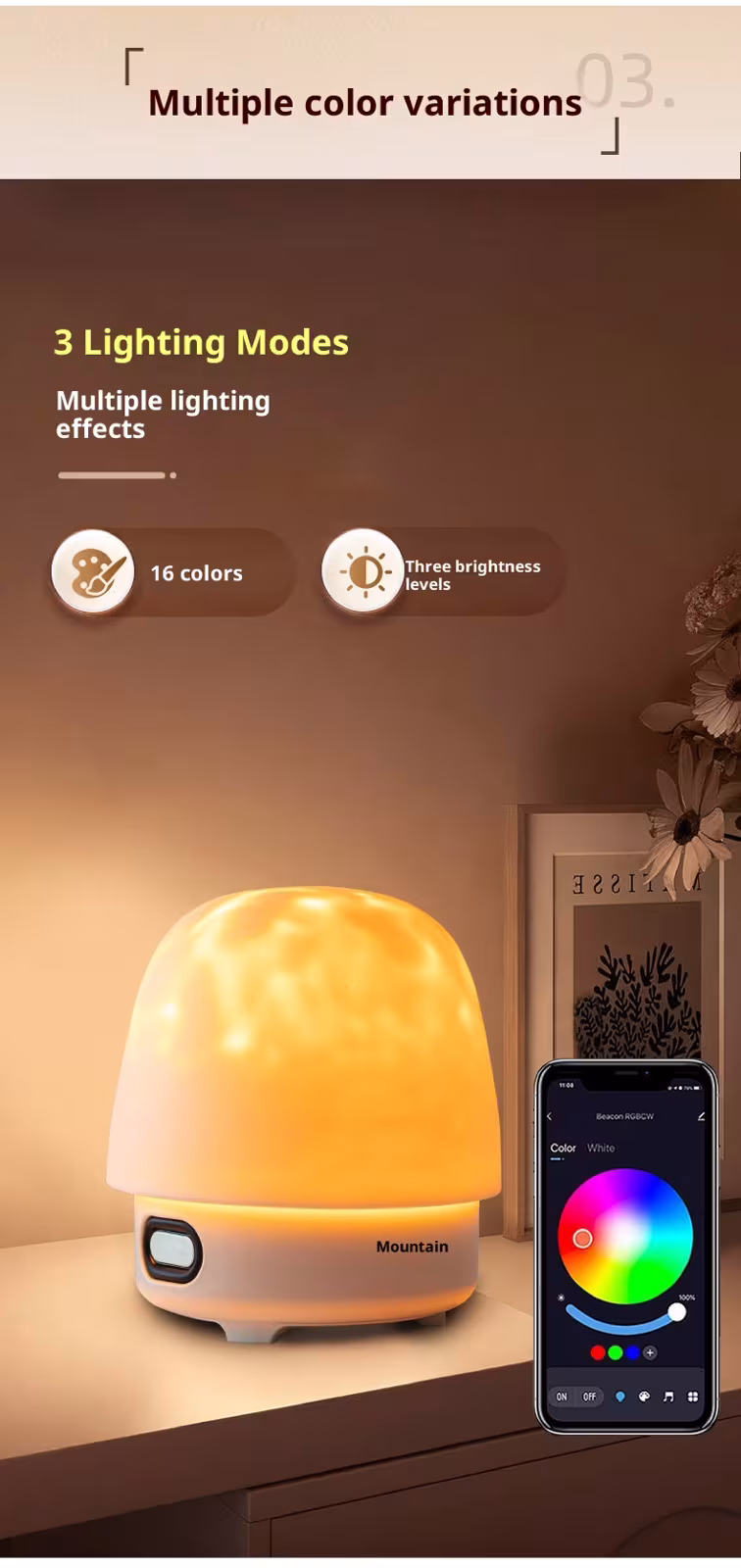 New Water Ripple Smart A Large Model Conversation Bluetooth Stereo Light Romantic Bedroom Bedside Ambience Light
