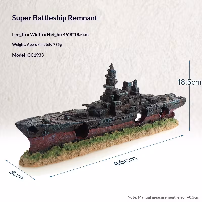 Pirate Ship Aquarium Landscape Fish Tank Decorative Ship Hideout Ornament Hollow Resin Ship Wreck