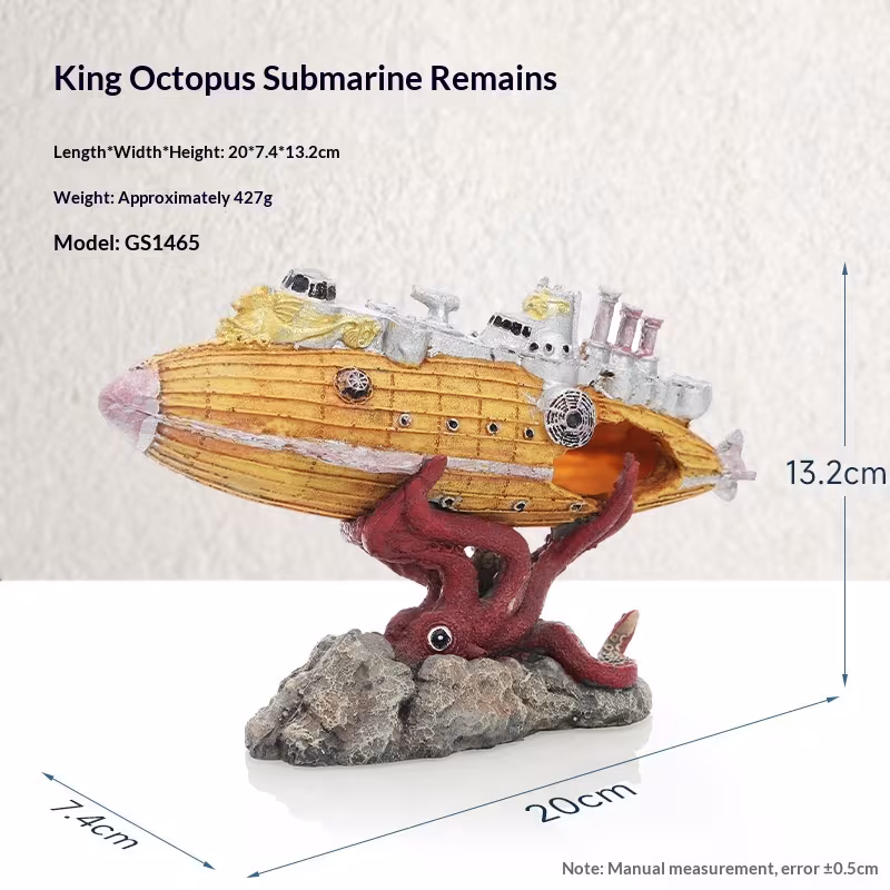 Pirate Ship Aquarium Landscape Fish Tank Decorative Ship Hideout Ornament Hollow Resin Ship Wreck