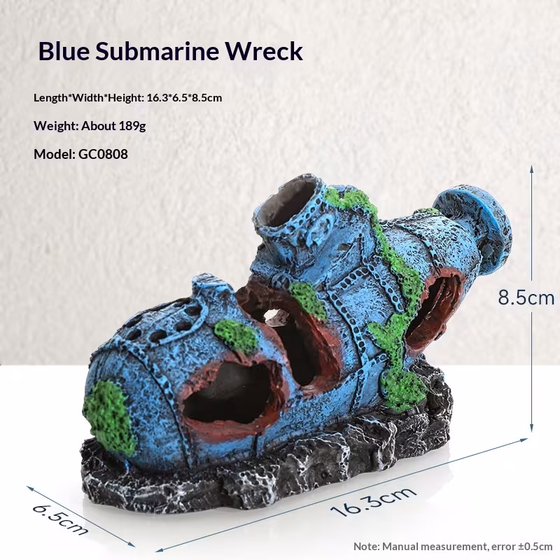 Pirate Ship Aquarium Landscape Fish Tank Decorative Ship Hideout Ornament Hollow Resin Ship Wreck