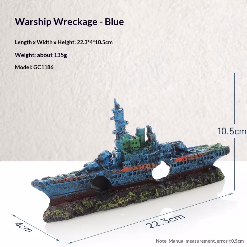 Pirate Ship Aquarium Landscape Fish Tank Decorative Ship Hideout Ornament Hollow Resin Ship Wreck