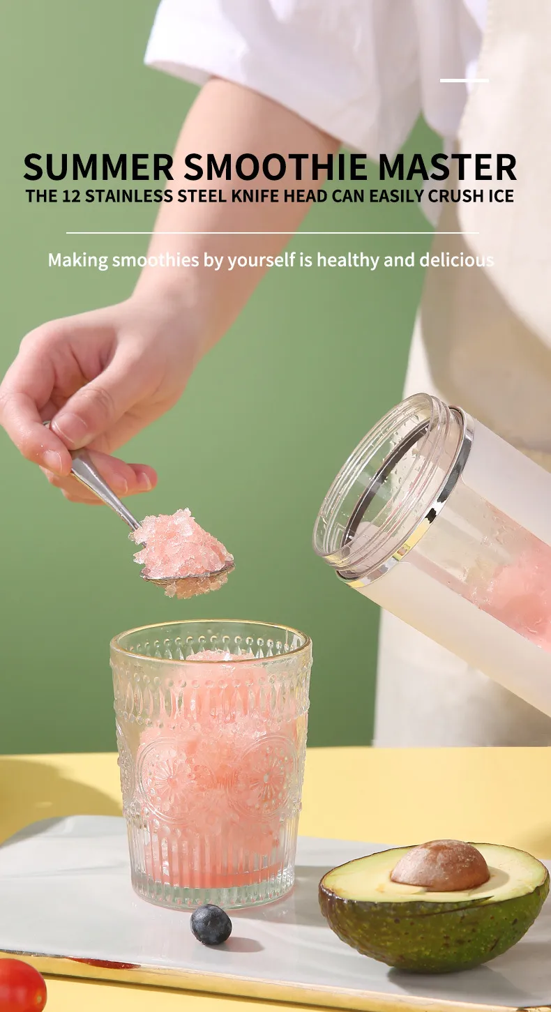 Portable Rechargeable Juice Blender Compact Handheld Electric Smoothie Maker For Travel Office Home