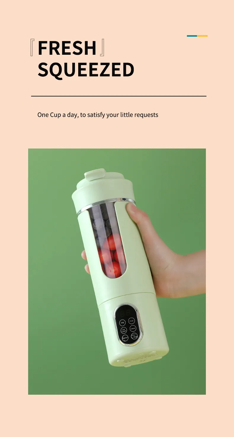 Portable Rechargeable Juice Blender Compact Handheld Electric Smoothie Maker For Travel Office Home