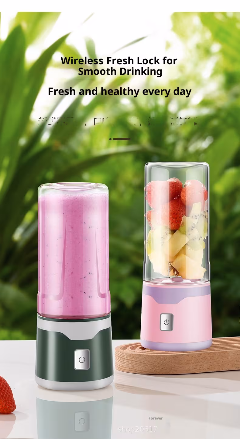 Multifunctional Rechargeable Electric USB Juicer Cup Double Cup Handheld Mixer Cup 500 ML Blending Juice Cup Outdoor