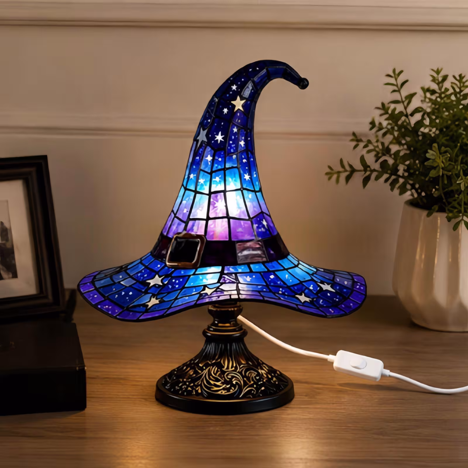 Witch Hat Lamps Creative Home Gothic Night Light Gift Witch Hat Light Ornament Halloween Home Ornament Decoration