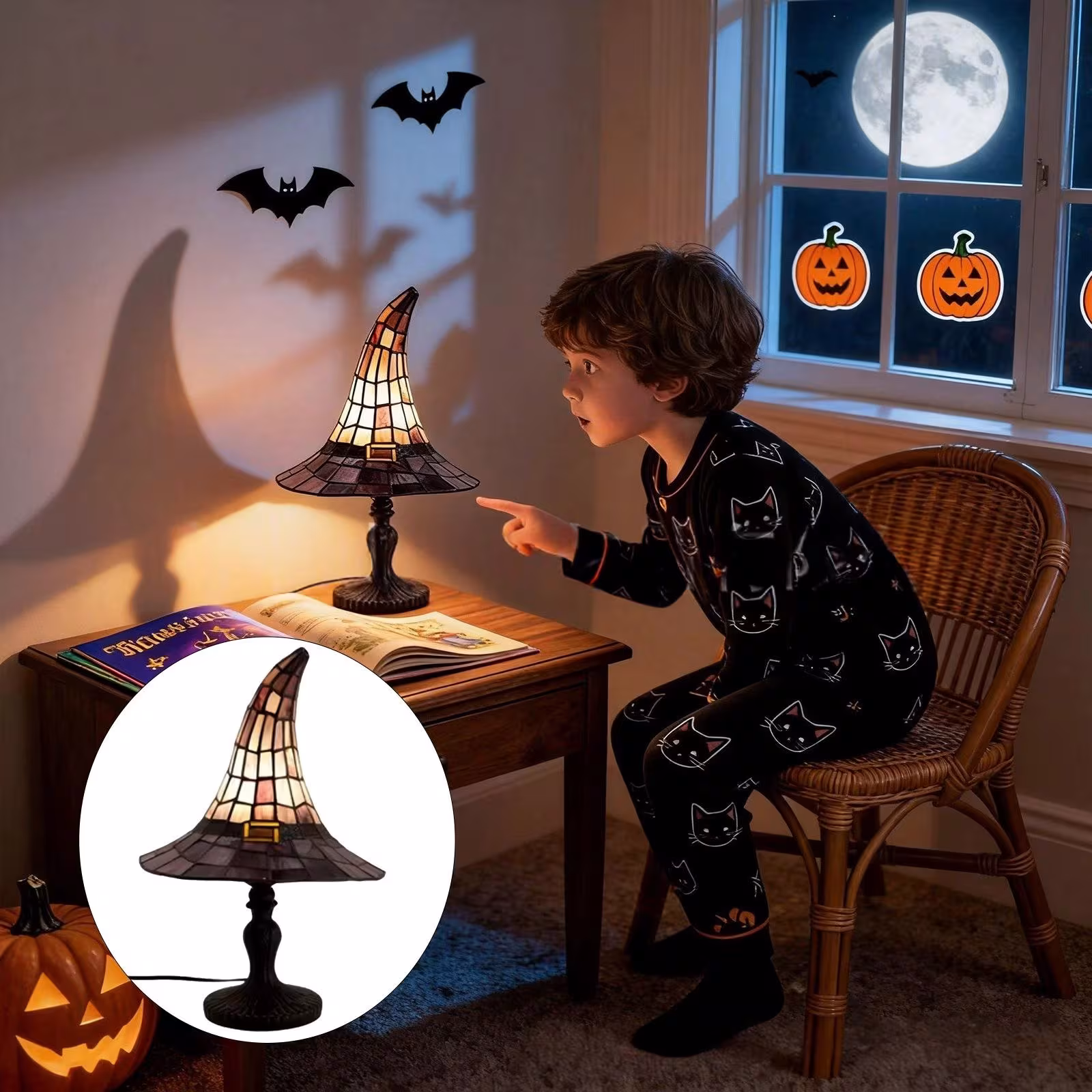 Witch Hat Lamps Creative Home Gothic Night Light Gift Witch Hat Light Ornament Halloween Home Ornament Decoration