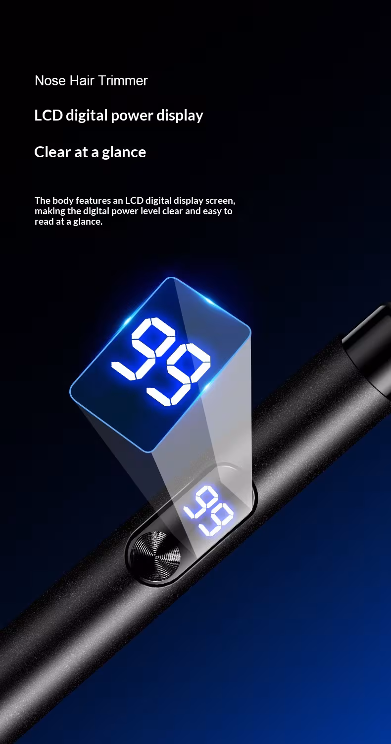 Rechargeable Electric Nose Hair Trimmer for Men - Portable Grooming Tool with Precision Blades