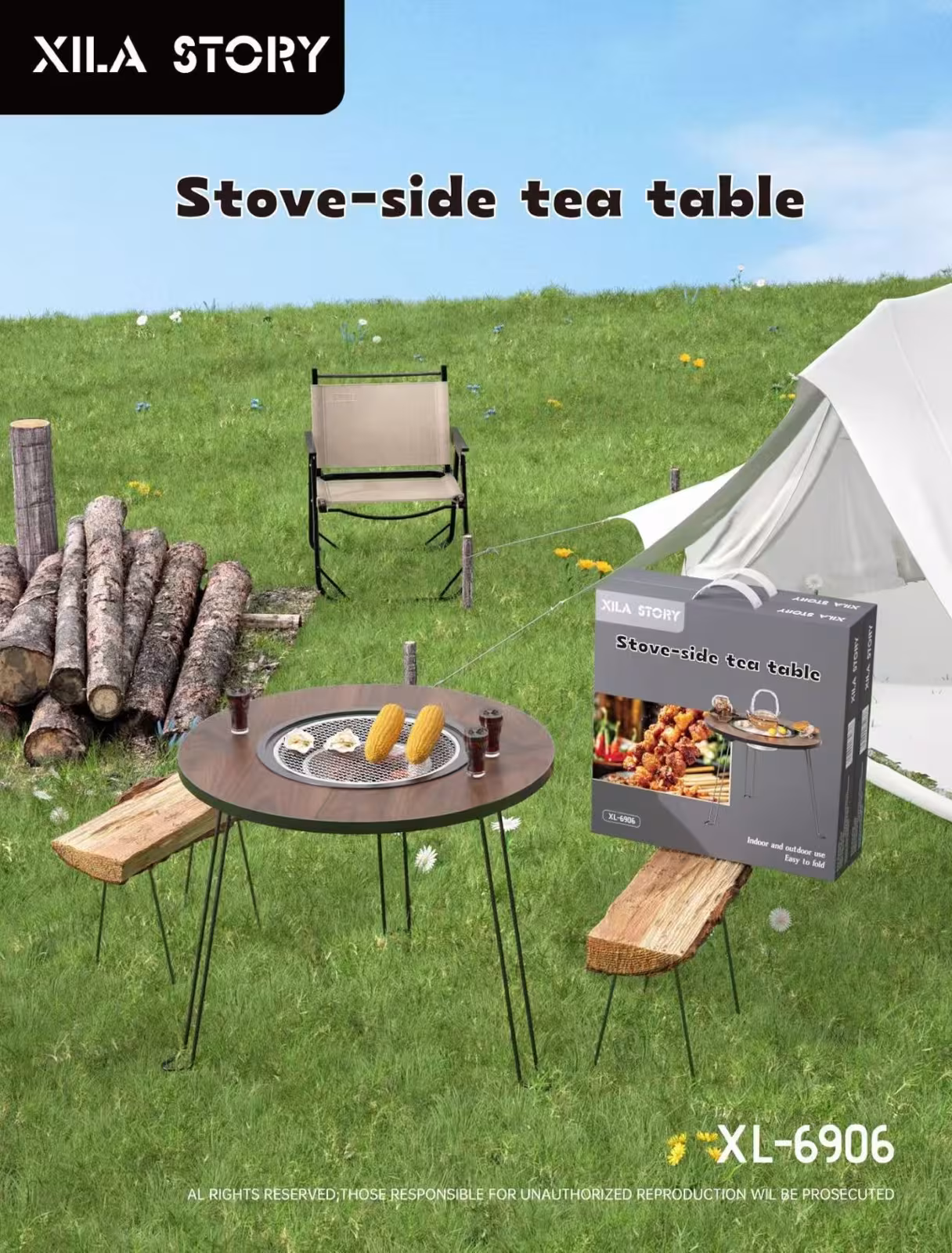 60cm Tea-boiling And Barbecue Folding Table