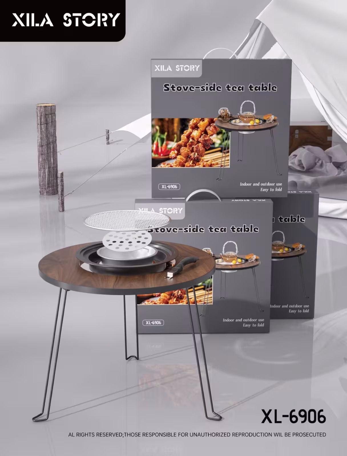 60cm Tea-boiling And Barbecue Folding Table