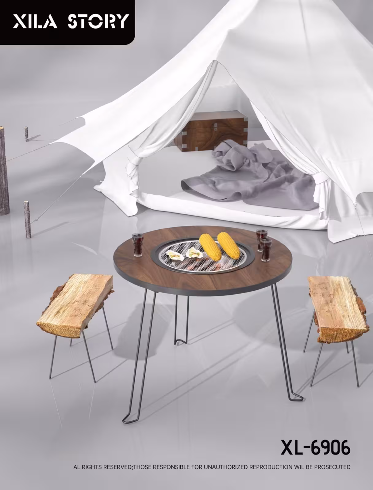 60cm Tea-boiling And Barbecue Folding Table