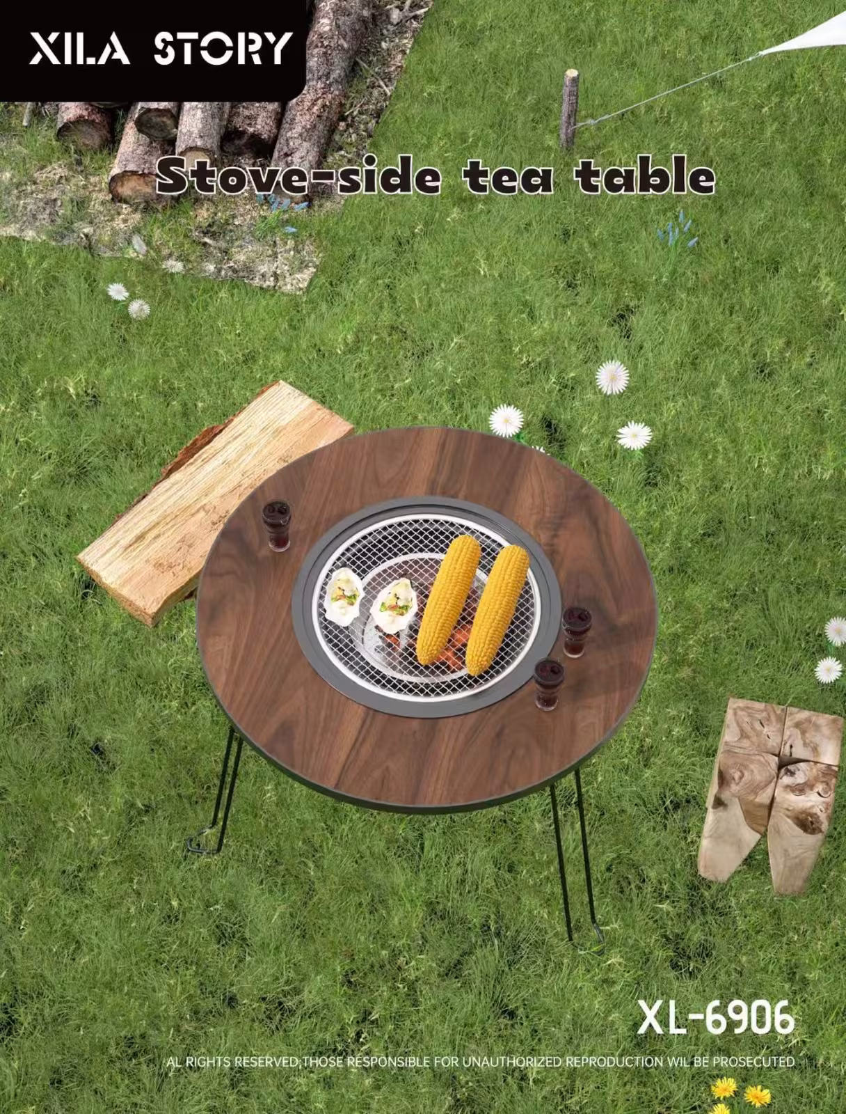 60cm Tea-boiling And Barbecue Folding Table