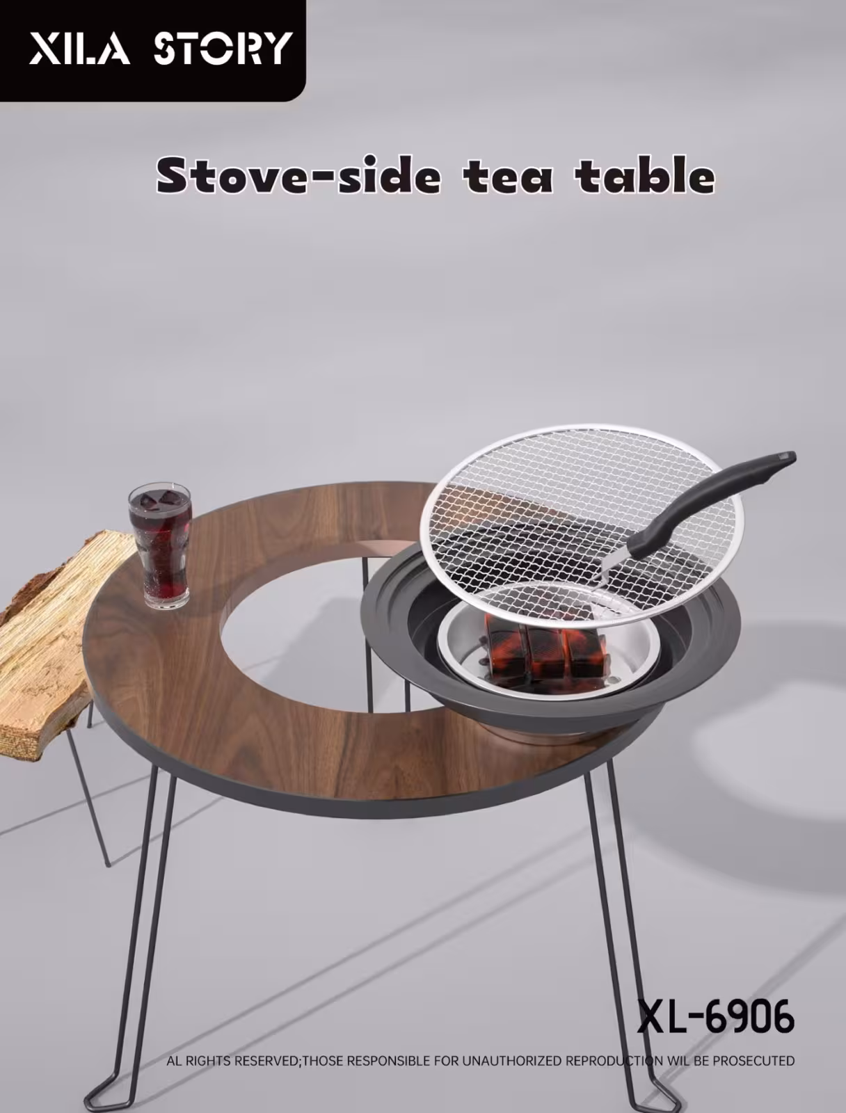 60cm Tea-boiling And Barbecue Folding Table