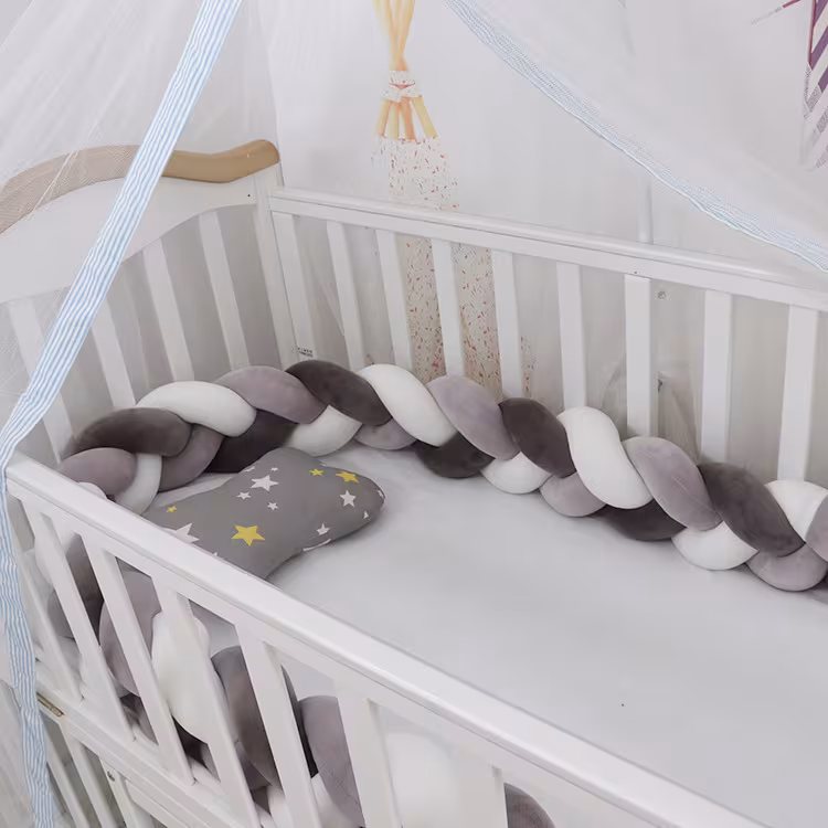 Baby Bumper Bed Braid Knot Pillow Cushion Bumper for Infant cuna Bebe lit Crib Protector Cot Bumper Room Decor