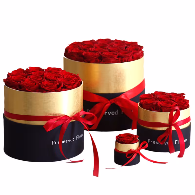 Eternal Roses In Box Preserved Real Rose Flowers With Box Set Valentines Day Gift Romantic Artificial Flowers