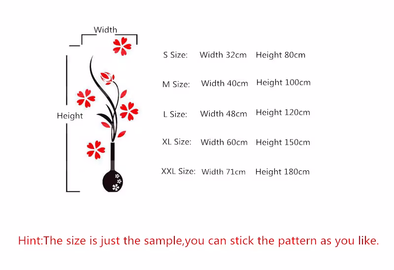 Creative vase acrylic 3D wall sticker
