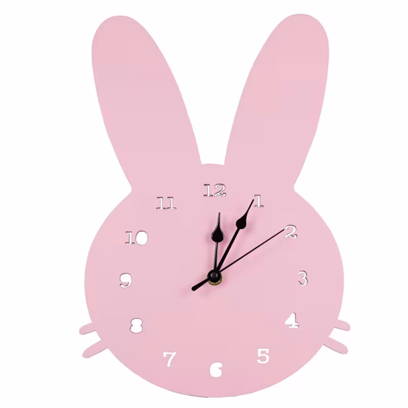 Wooden cartoon wall clock