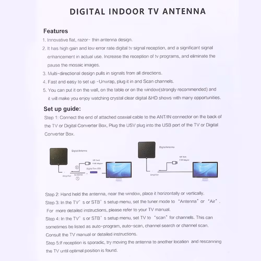 Mini Digital TV Antenna DVB-T2