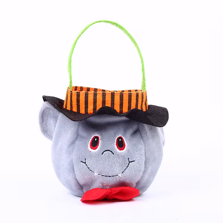 Cute Halloween Candy Bag Halloween Pumpkin Pattern Portable Handbag Cosplay Props Gift Basket Kids Gifts
